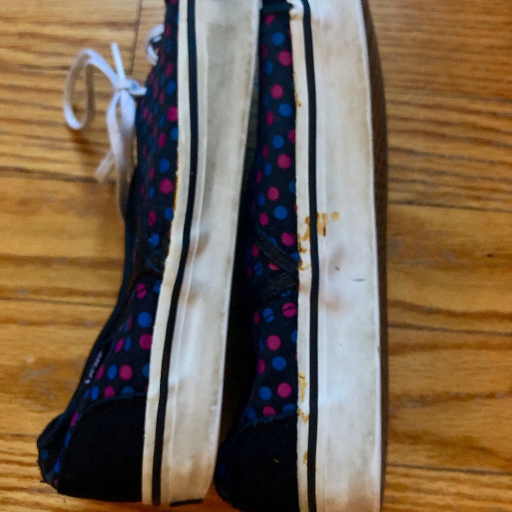 Authentic Polka-Dotted Canvas/Leather Vans - Picture 3 of 3